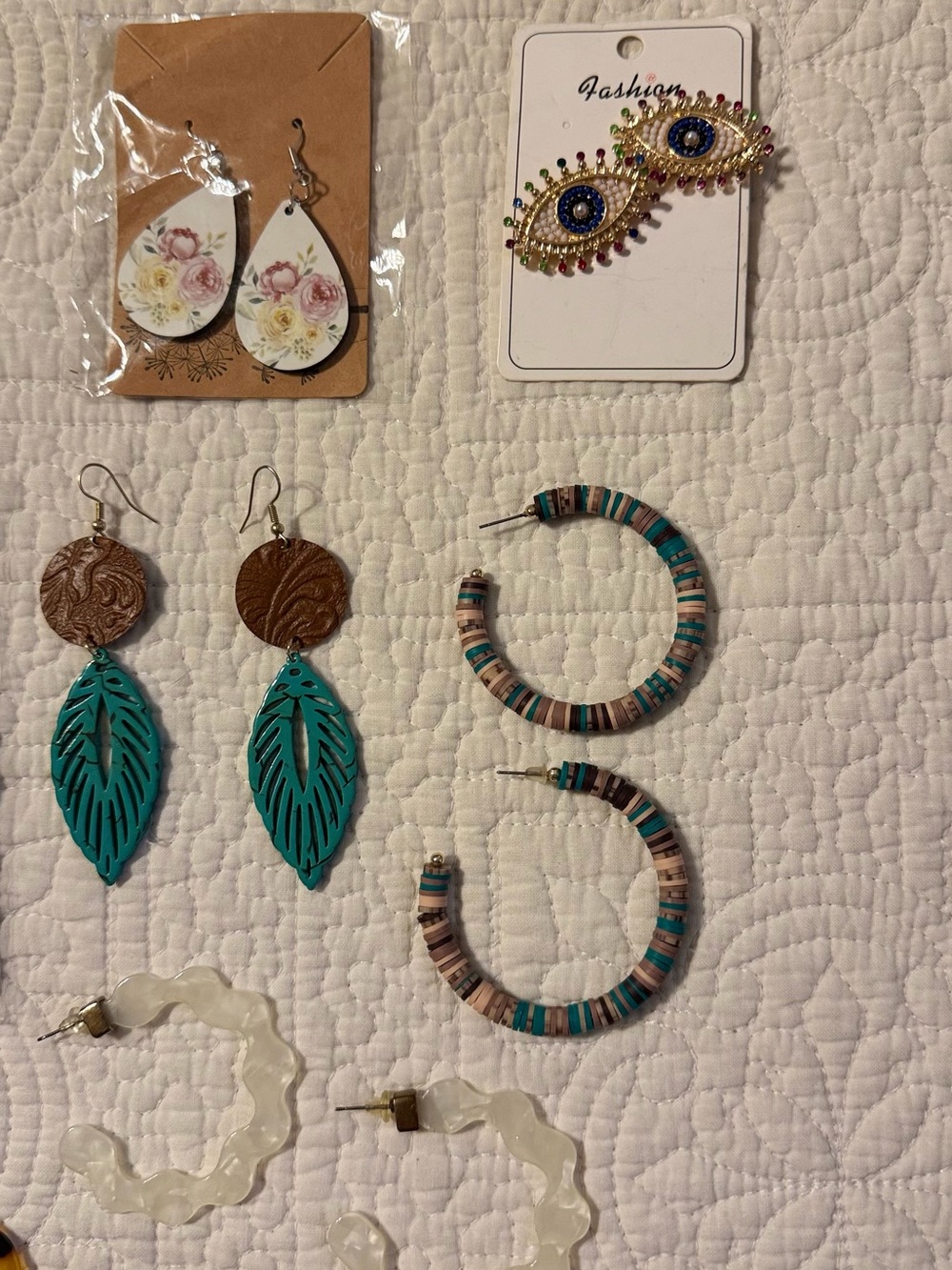 Assorted Women's Mixed Color Earrings Collection - Multi-Color Styles - Picture 2 of 4